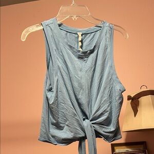 lululemon athletica Light Blue Tie-Front Tank Top